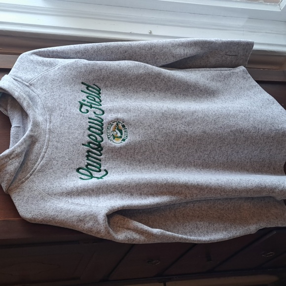 J. America size L woman's Lambeau Field speckled grey hooded sweatshirt - Picture 4 of 5